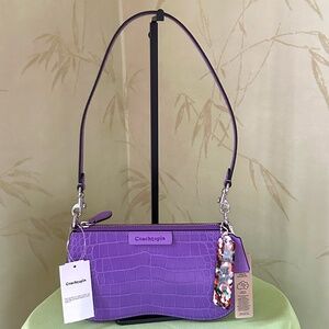 COACH COACHTOPIA WAVE BAGUETTE BAG CROC-EMBOSS COACHTOPIA LEATHER:NWT IRIS CX684
